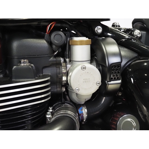 58 - Triumph Bonneville Thornton Hundred Adventure Bobber Black motorcycle. Factory Built. 2020. 1200cc
F... 