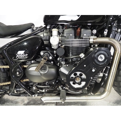 58 - Triumph Bonneville Thornton Hundred Adventure Bobber Black motorcycle. Factory Built. 2020. 1200cc
F... 