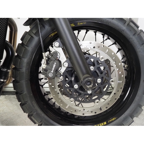 58 - Triumph Bonneville Thornton Hundred Adventure Bobber Black motorcycle. Factory Built. 2020. 1200cc
F... 