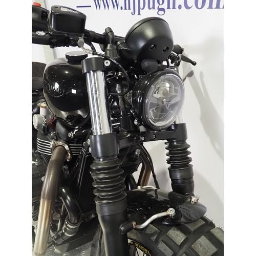 58 - Triumph Bonneville Thornton Hundred Adventure Bobber Black motorcycle. Factory Built. 2020. 1200cc
F... 