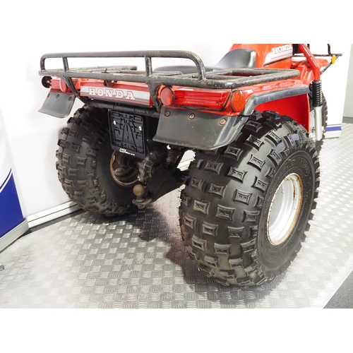 26 - Honda Big Red trike. 1985
Frame No. TE0406FM095435
Engine No. TE04E-5148971
No docs. Key