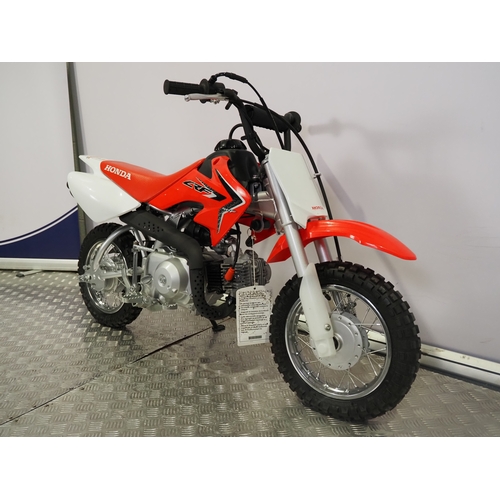 37 - Honda CRF50F childs motocross bike. 2017. 50cc.
Frame No. LALAE04AXH3201927
Engine No. AE04E-6021706... 