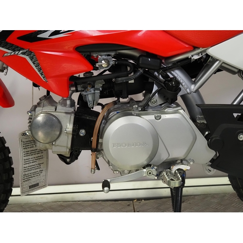 37 - Honda CRF50F childs motocross bike. 2017. 50cc.
Frame No. LALAE04AXH3201927
Engine No. AE04E-6021706... 