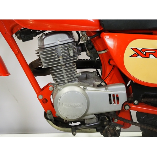 43 - Honda XR80 motocross bike. 1982. 80cc
Frame No. JH2NC0106CKS01584
Engine No. HE01E-5301558
Engine tu... 