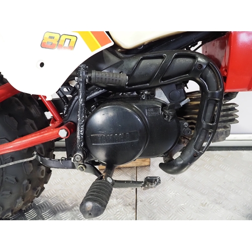 44 - Yamaha Big Wheel 80 motorcycle. 1986. 80cc. 
Frame No. JYA1RY00XGC006868
Engine No. 1RY-006868
Engin... 
