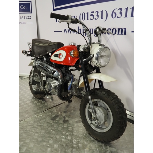 90 - Honda Z50 monkey bike. 1999. 49cc. 
Frame No. AB27-1002492
Engine No. AB27E-1002481
Engine turns ove... 