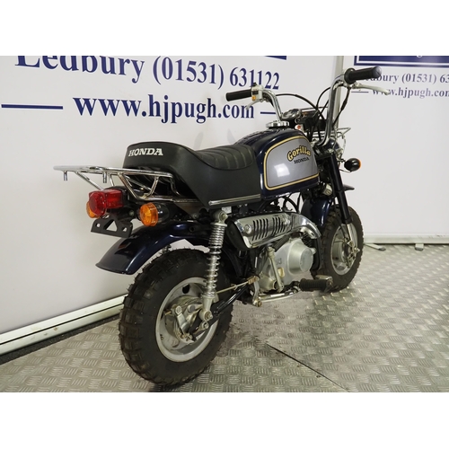 80 - Honda Gorilla A-Z50J monkey bike. 50cc
Frame No. Z50J-1804407
Engine No. Z50JE-1804457
Engine turns ... 