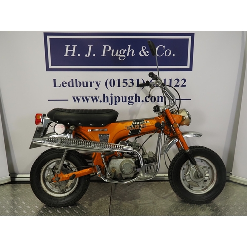 68 - Honda Trail 70 moped. 1970/71. 72cc
Frame No. CT70H-157057
Engine No. CT70HE-157153
Engine turns ove... 