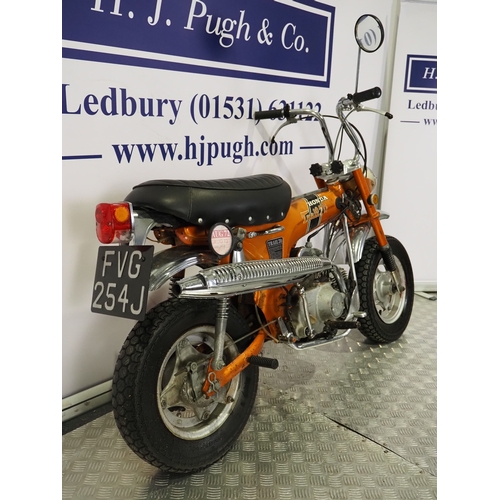 68 - Honda Trail 70 moped. 1970/71. 72cc
Frame No. CT70H-157057
Engine No. CT70HE-157153
Engine turns ove... 