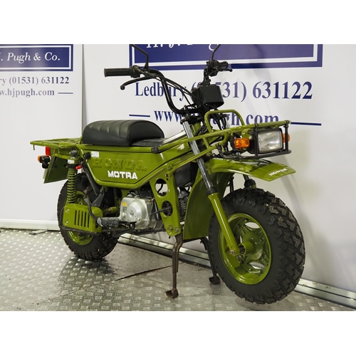 66 - Honda CT50 Motra minibike. 1982. 49cc
Frame No. AD05-1007783
Engine No. AD05E-1007283
Engine turns o... 