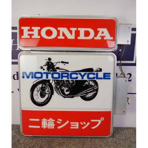 14 - Honda motorcycle pictorial double sided light box with 2 pin plug 37½