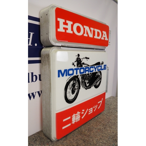14 - Honda motorcycle pictorial double sided light box with 2 pin plug 37½