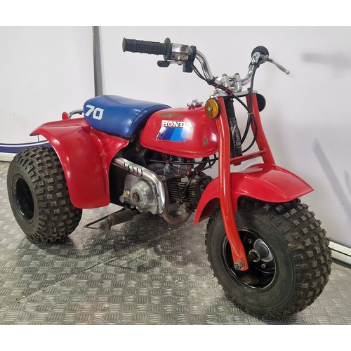 Honda ATC70 trike. 1984. 70cc Frame No. JH3TB0300CC715301 Engine No ...