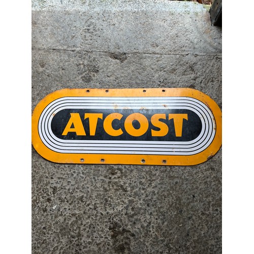 1232 - Enamel sign - Atcost 12x30”