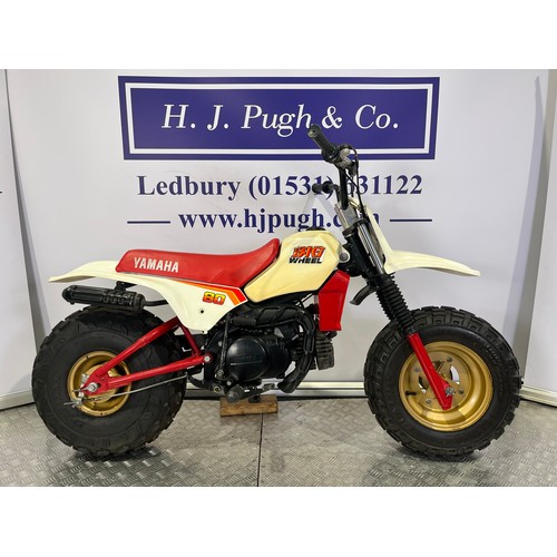 44 - Yamaha Big Wheel 80 motorcycle. 1986. 80cc. 
Frame No. JYA1RY00XGC006868
Engine No. 1RY-006868
Engin... 