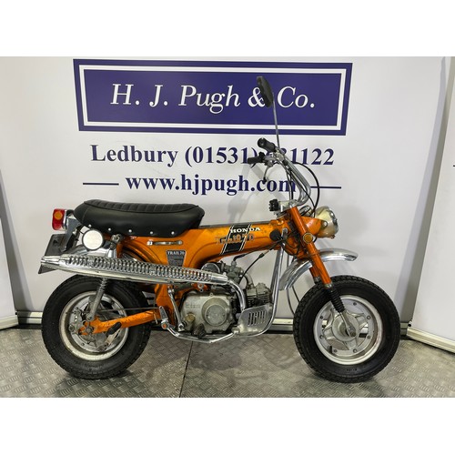 68 - Honda Trail 70 moped. 1970/71. 72cc
Frame No. CT70H-157057
Engine No. CT70HE-157153
Engine turns ove... 
