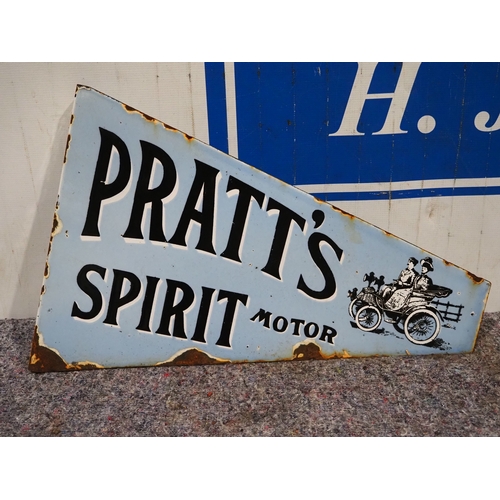 Reproduction Double sided post mounted enamel sign - Pratts Motor ...