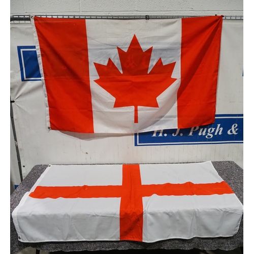 2014 - St George's Cross and Canadian flag