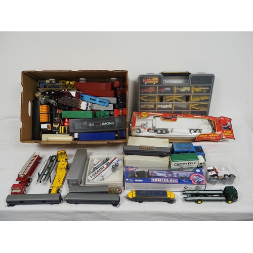 54 - Quantity of assorted model lorries, vans and locomotive to include Triang, Burago, etc.