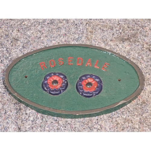 1255 - Cast Rosedale house sign
