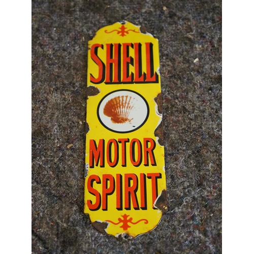 Reproduction enamel sign - Shell Motor Spirit 10" x 3"