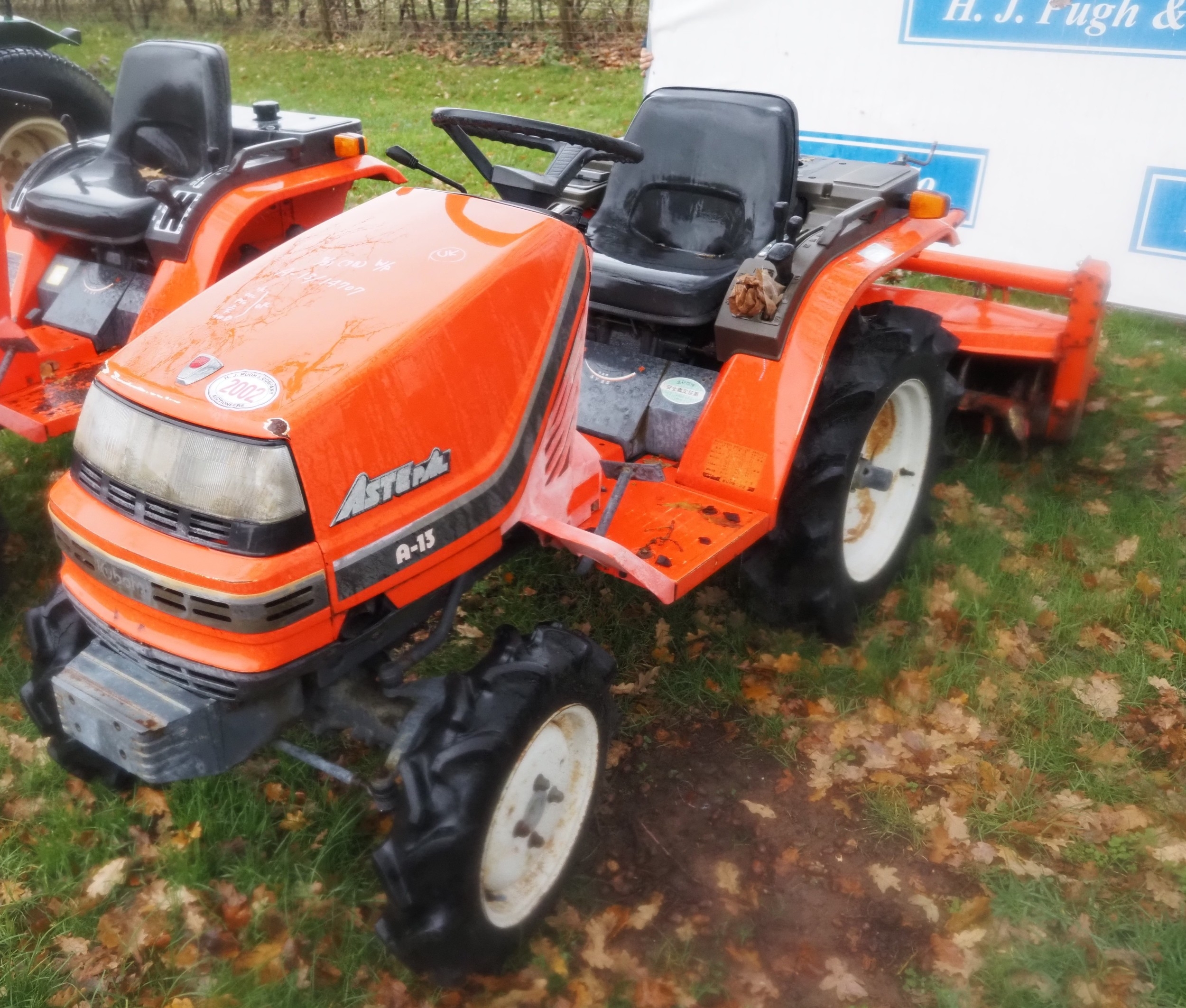 Kubota Aste A13 4wd compact tractor and Kubota tiller. Key in office