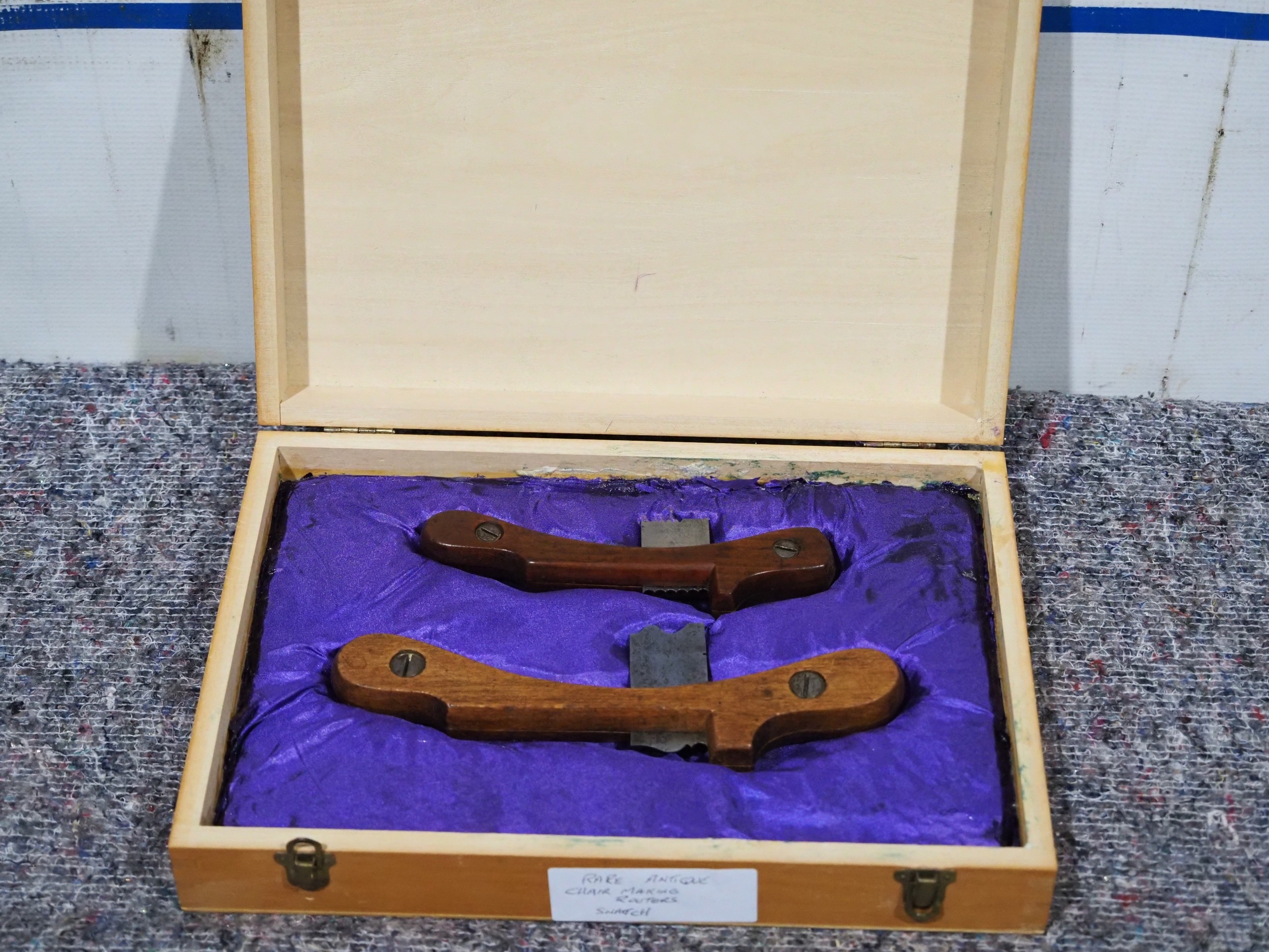 Antique pair of chair makers routers