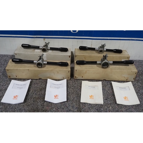 Complete original boxed set of Griffin rotary chairmaking planes with Record irons, sizes ½", ¾", 1" & 1⅜"