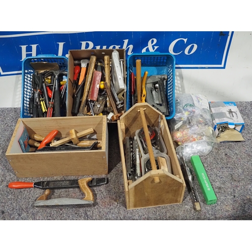 Hand tools to include hammers, drill bits, files etc