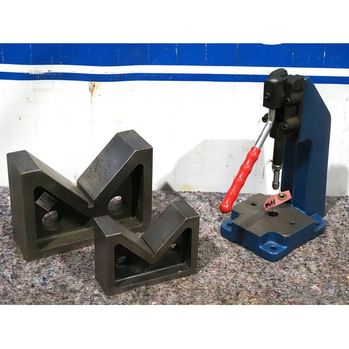 Toggle press and Eclipse vee blocks