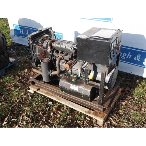 1602 - Lombardini 4 cylinder diesel engine and generator. Keys in office