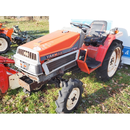 1607 - Yanmar F165 4wd compact tractor and Yanmar RSA 1305 tiller. Key in office