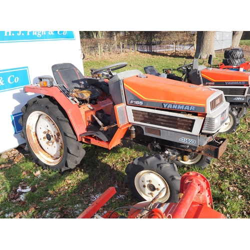 1607 - Yanmar F165 4wd compact tractor and Yanmar RSA 1305 tiller. Key in office