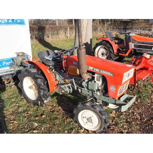 1608 - Yanmar YM1300D 4WD compact tractor and tiller. Key in office