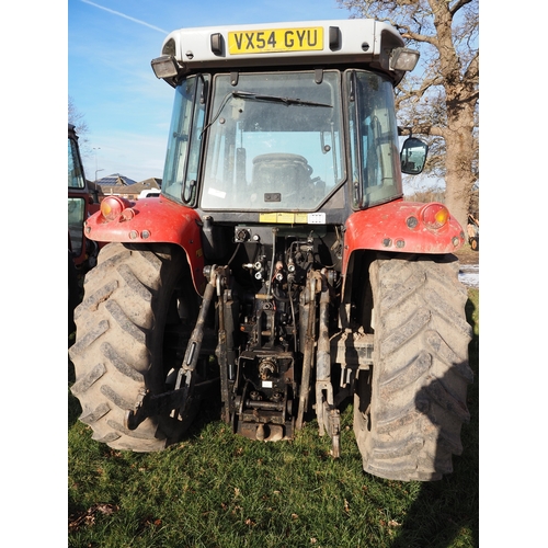 1664 - Massey Ferguson 5455 4wd tractor. Runs and drives.  Showing 7063 hours. C/w Massey Ferguson 895 load... 