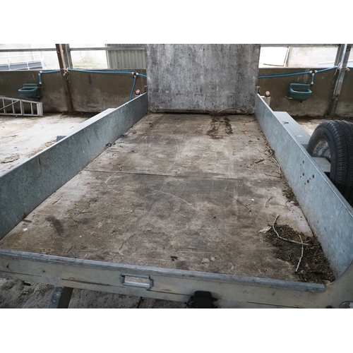 38 - Twin axle 12ft flat bed trailer