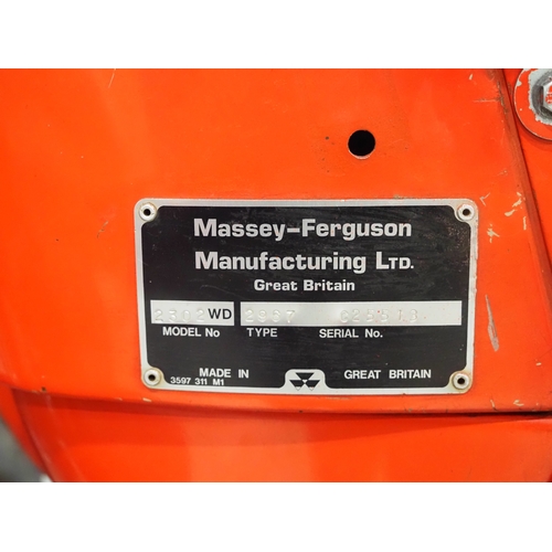 41 - Massey Ferguson 230 tractor. No battery but otherwise good runner. Serial no. 625513. Reg. M802 FWK