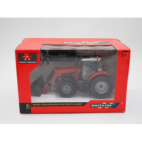 126 - Britains 1:32 scale boxed model Massey Ferguson 6616 with loader and 6140 with bucket
