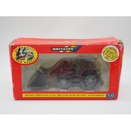 126 - Britains 1:32 scale boxed model Massey Ferguson 6616 with loader and 6140 with bucket