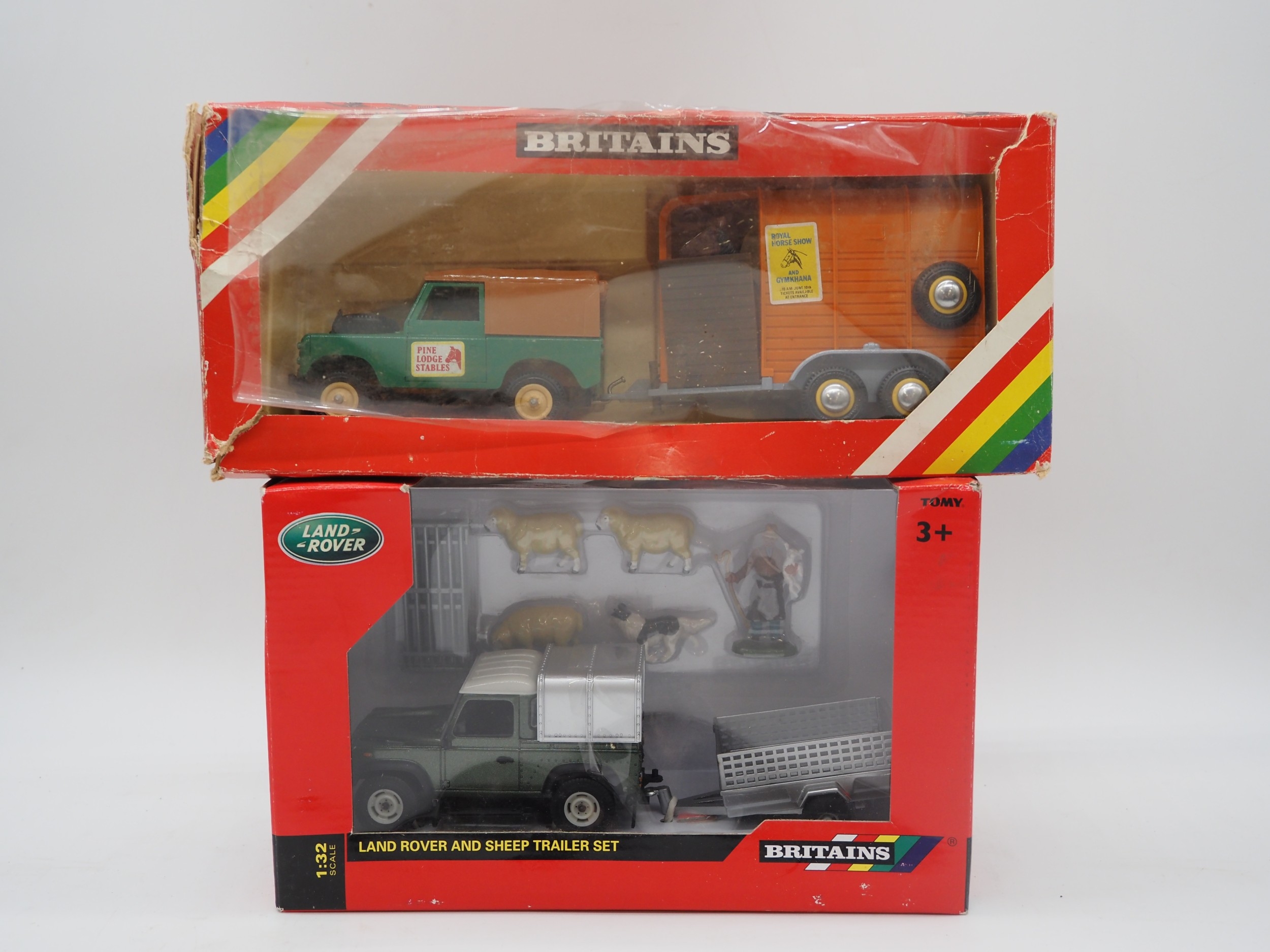 Britains 1:32 scale boxed model 9593 Land Rover with double horsebox ...