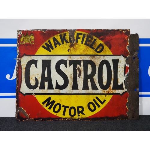 Double sided enamel sign - Wakefield Castrol Motor Oil 16" x 21½"