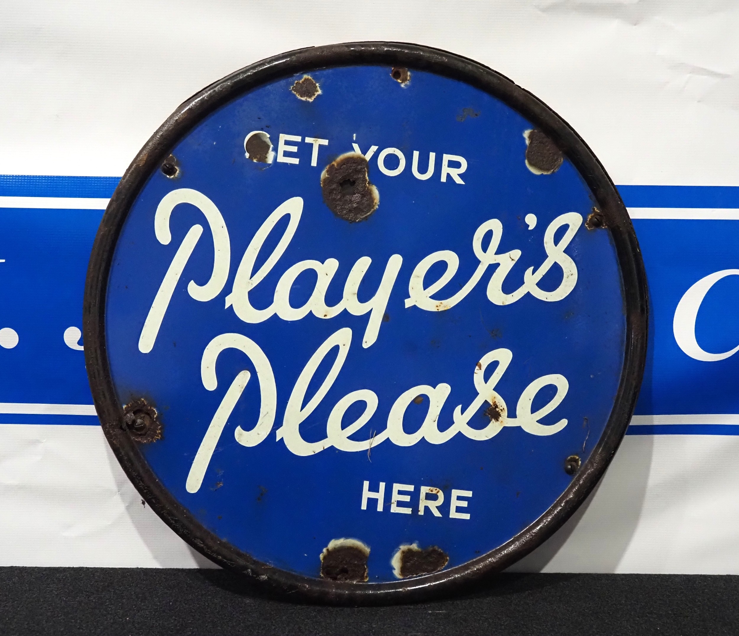 Double sided enamel sign - Player's Please 23
