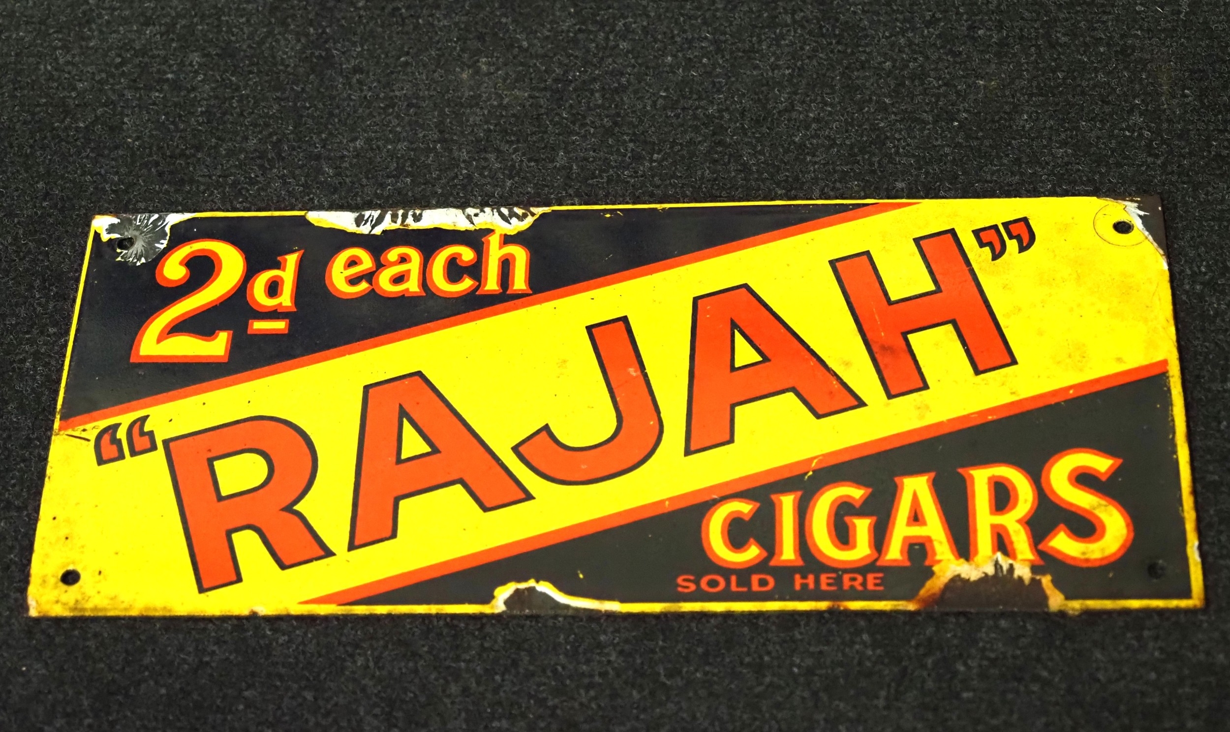 Enamel sign - Rajah cigars 5½