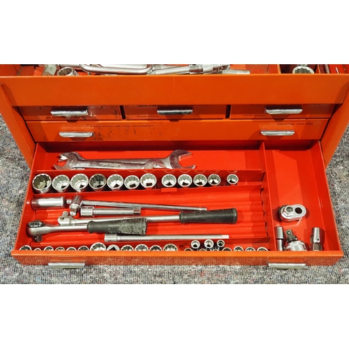 Britool metal toolbox complete with key and contents of Britool sockets ...