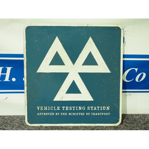 Aluminium sign - MOT Vehicle Testing Station 25" x 24"