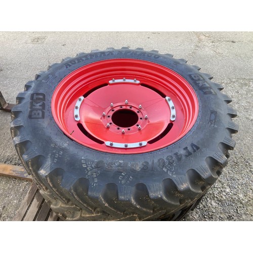 BKT Agrimac VF 480/80 R50 rear wheels and tyres to fit Fendt 724 tractor