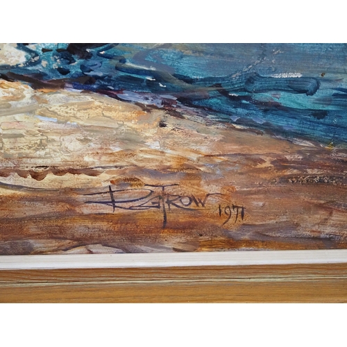 39 - Framed oil on board depicting Mallorcan harbor by RG Trow 1971 21