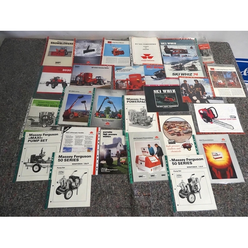 1086 - Massey Ferguson implement brochures to include mixers, sprayers, generators, pump sets and vehicle b... 