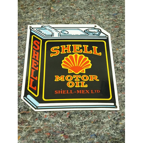 Modern enamel sign - Shell motor oil 12"x10"
