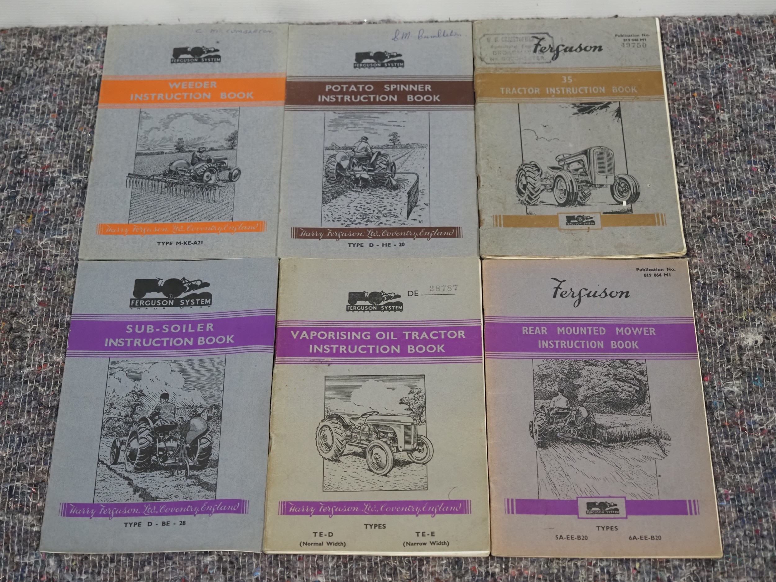 Ferguson instruction books to include 35 tractor, potato spinner ...